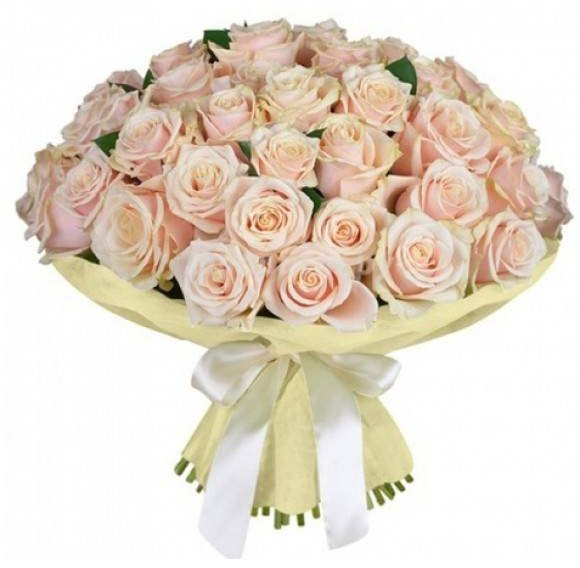 Букет цветов "51 кремовая роза" Букет цветов "51 кремовая роза"